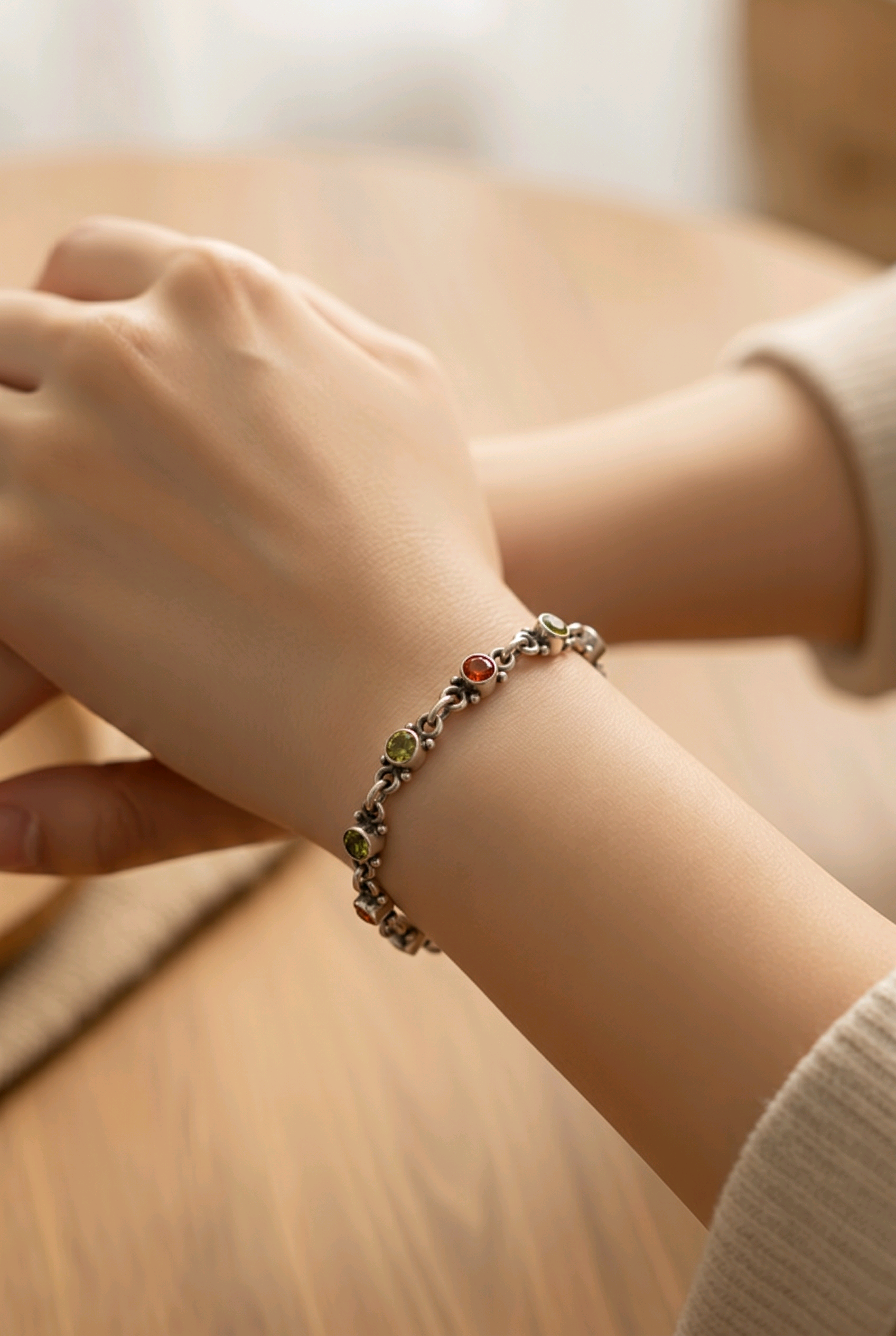 Citrine, Peridot, and Orange Garnet Bracelet — Club925 Archive product photograph