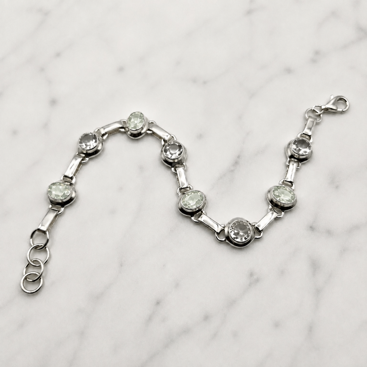 Green Amethyst Link Bracelet — Club925 Archive product photograph