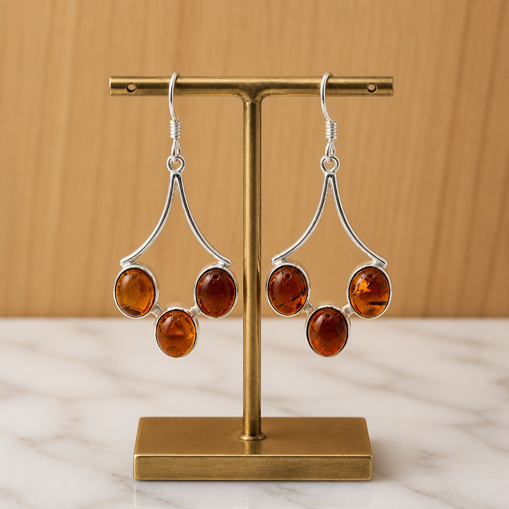 Trefoil Cluster Amber Earrings — Club925 Archive product photograph