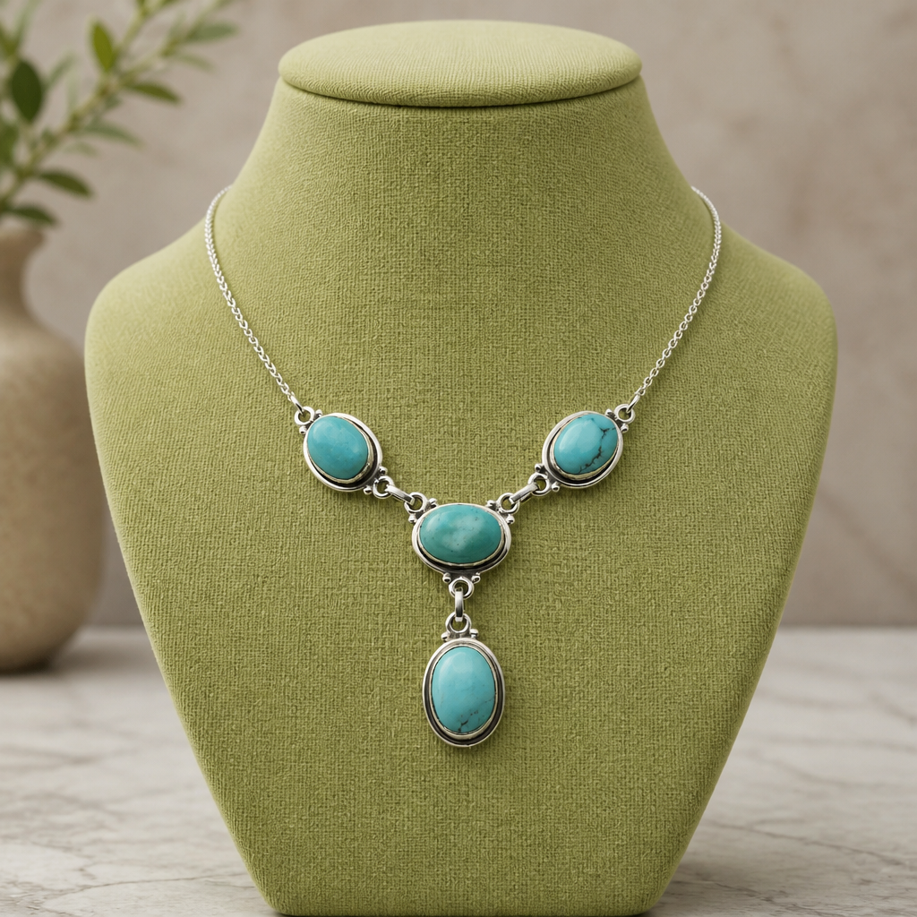 Turquoise Y-Necklace (4 stones) — Club925 Archive product photograph
