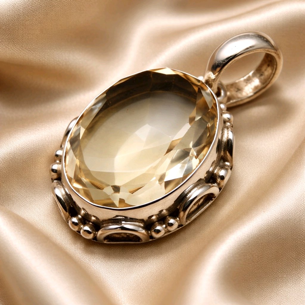 Oval Citrine Pendant — Club925 Archive product photograph