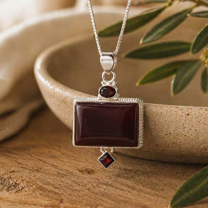 Carnelian & Garnet Pendant — Club925 Archive product photograph