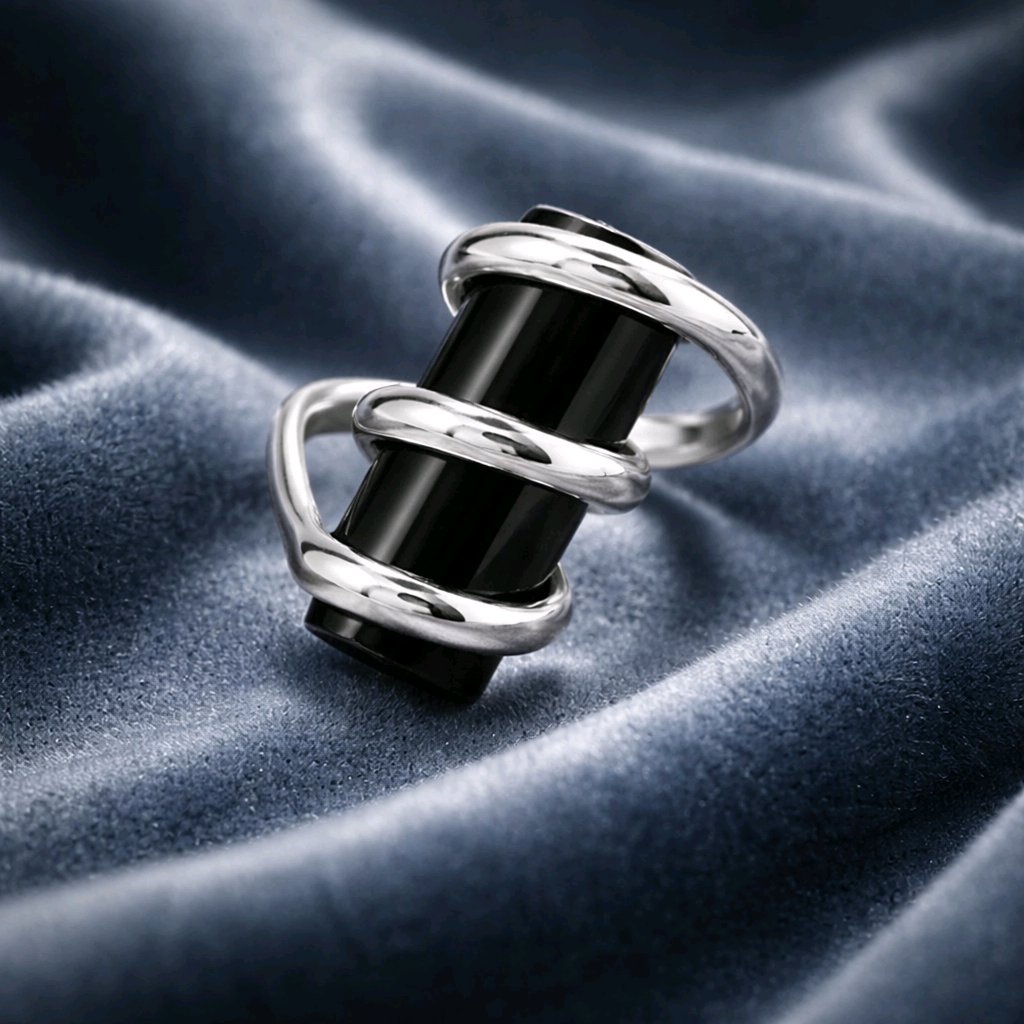 Black Onyx Ring • Spiral — Club925 Archive product photograph